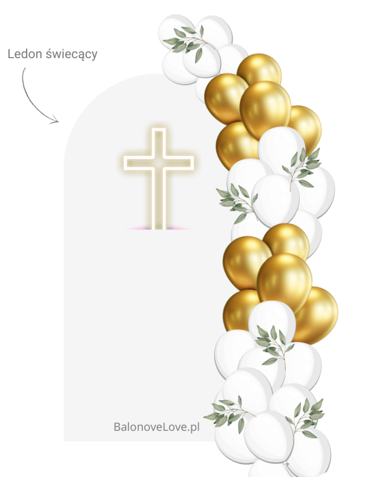 Ścianka łukowa z naklejką i girlandą 